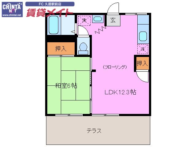 ブランズハッチ(1LDK/1階)の間取り写真