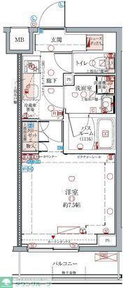 クレヴィスタ浮間舟渡(1K/4階)の間取り写真