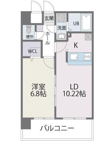 ビエラコート東比恵(2K/6階)の間取り写真