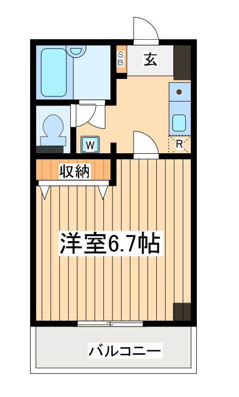 エクセレントアフィ横浜橋(1K/3階)の間取り写真