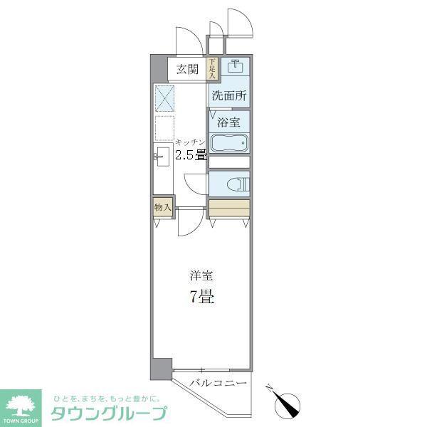 かりゆしビル(1K/4階)の間取り写真