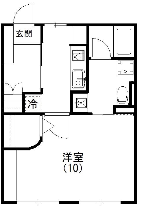 ジュネスFUJIII(1K/1階)の間取り写真