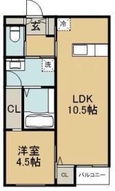 GROWTH MATSUBASHI(1LDK/1階)の間取り写真