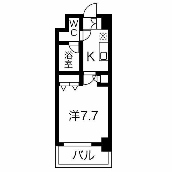 ソレイルコート桜本町(1K/2階)の間取り写真