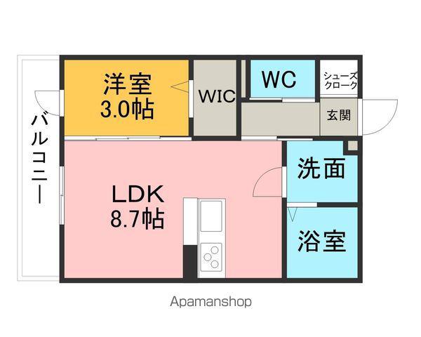グラシューズ(1LDK/2階)の間取り写真