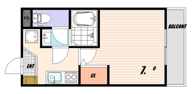 AILE神戸西(1K/3階)の間取り写真