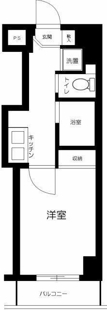 スカイコートヌーベル神田(1K/4階)の間取り写真