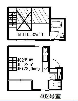 第10朝日ビル(ワンルーム/4階)の間取り写真