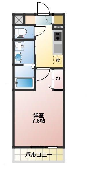 グランヴェール(1K/1階)の間取り写真
