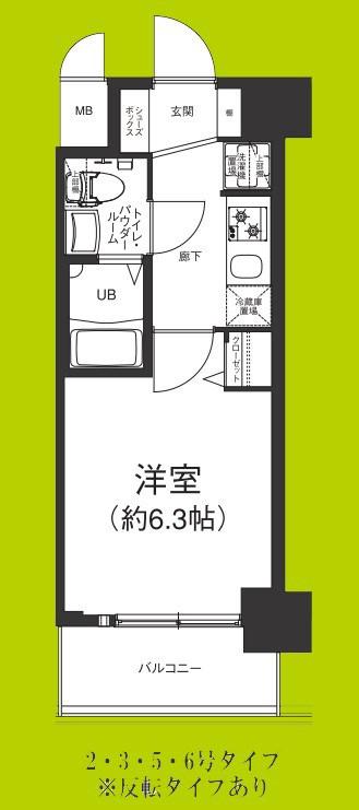 エグゼ大阪BAYCITY(1K/7階)の間取り写真