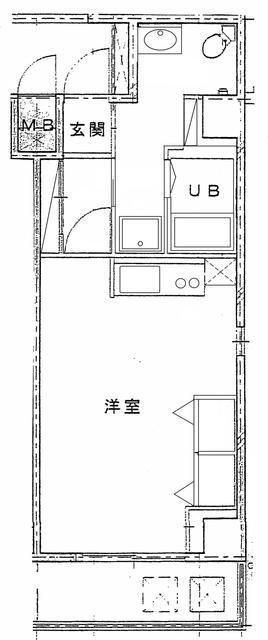 ウエスト・K(ワンルーム/6階)の間取り写真