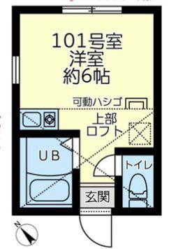 ユナイト四谷フォンターナ 仲手ゼロ 諸費用51250YEN(ワンルーム/1階)の間取り写真