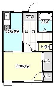 サンフィールド石原(1K/1階)の間取り写真
