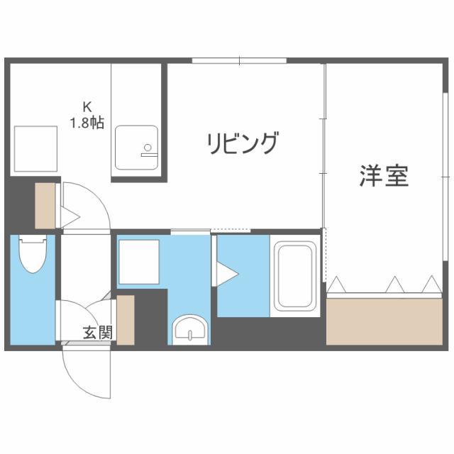 LARME N14 ラルムエヌ14(1DK/4階)の間取り写真