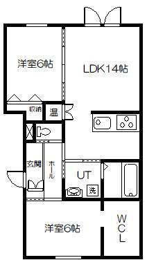 CASA-I HIGASHIKAWA II(2LDK/1階)の間取り写真