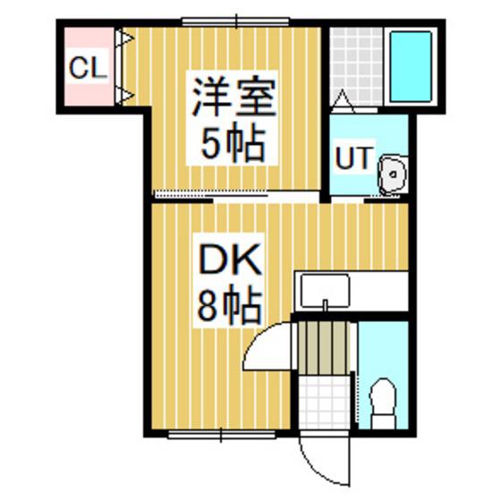 ハイツ美昇NO2(1DK/2階)の間取り写真