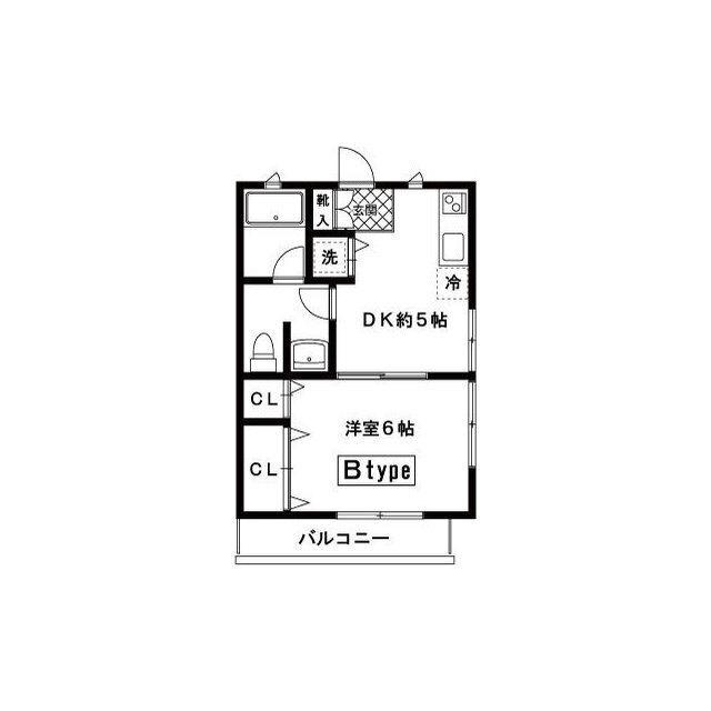 ハイツあずみII(1DK/1階)の間取り写真
