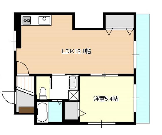 マンション・サコダ(1LDK/1階)の間取り写真