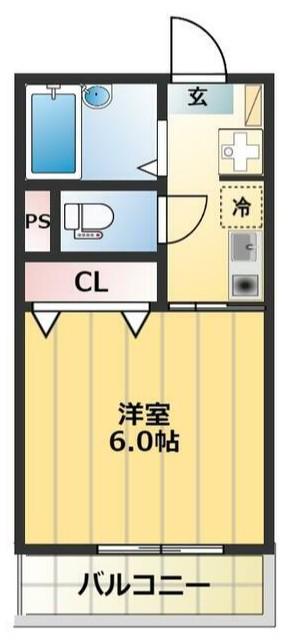 M.RESIDENCE亀有(1K/2階)の間取り写真