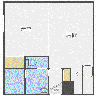 グランメール月寒中央(1DK/3階)の間取り写真