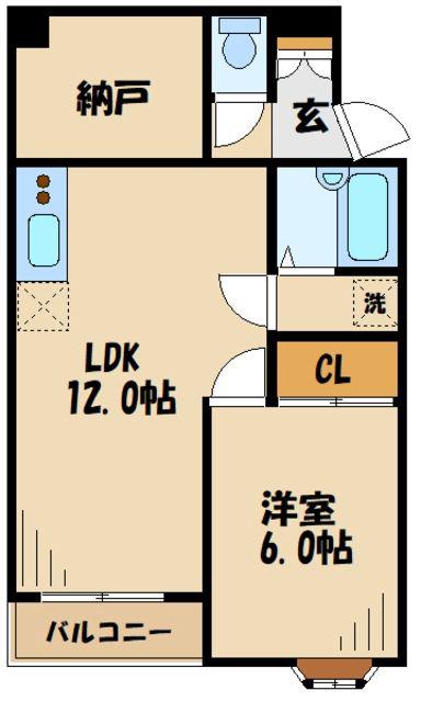 ペティメントI(1SLDK/2階)の間取り写真