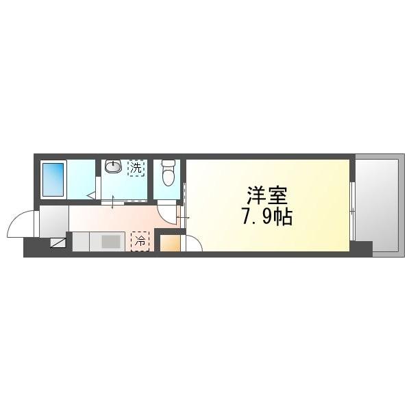 トーマス兼城1(1K/2階)の間取り写真