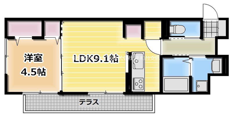 ガティート中村橋(1LDK/1階)の間取り写真