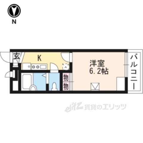 レオパレスドミール(1K/1階)の間取り写真