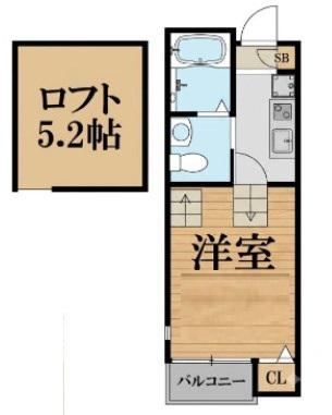 レグジー東船橋(1K/2階)の間取り写真