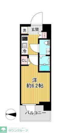 SHOKEN RESIDENCE亀有(1K/14階)の間取り写真
