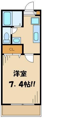 ビレックス(1K/1階)の間取り写真