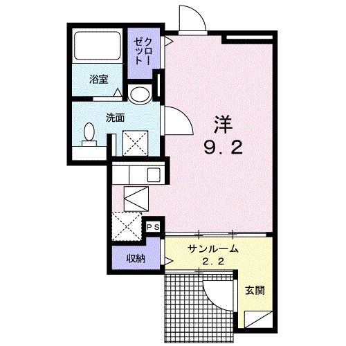 カレント・レジデンスII(ワンルーム/1階)の間取り写真