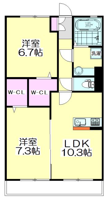 パークハイムMSKII(2LDK/3階)の間取り写真