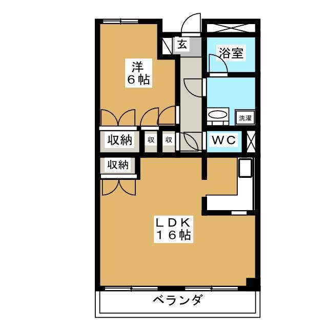 第一飛翔ビル(1LDK/5階)の間取り写真