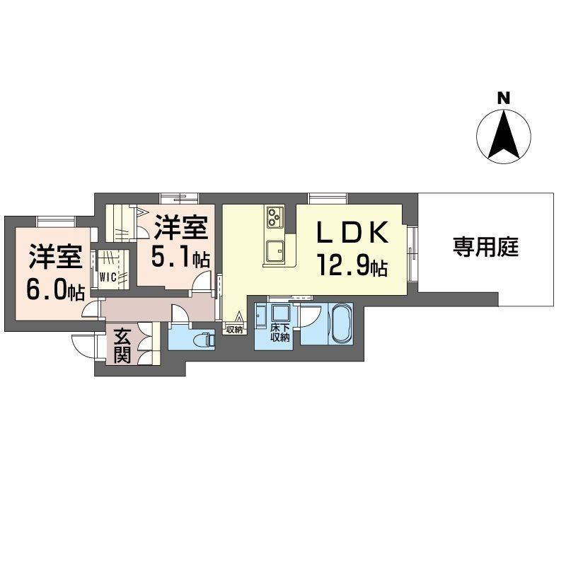 UP DRAFT(2LDK/1階)の間取り写真