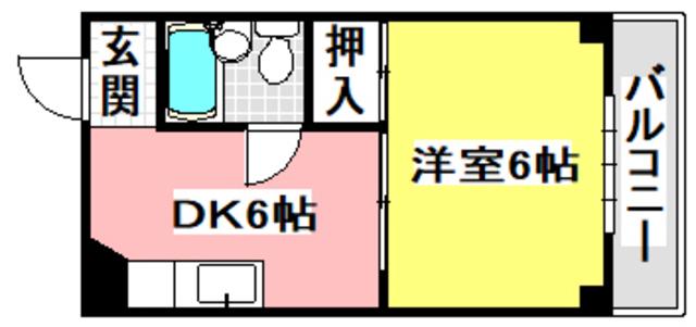 アビタシオン豊津(1DK/3階)の間取り写真
