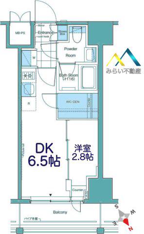 LEFOND PROGRS横浜関内(1DK/6階)の間取り写真