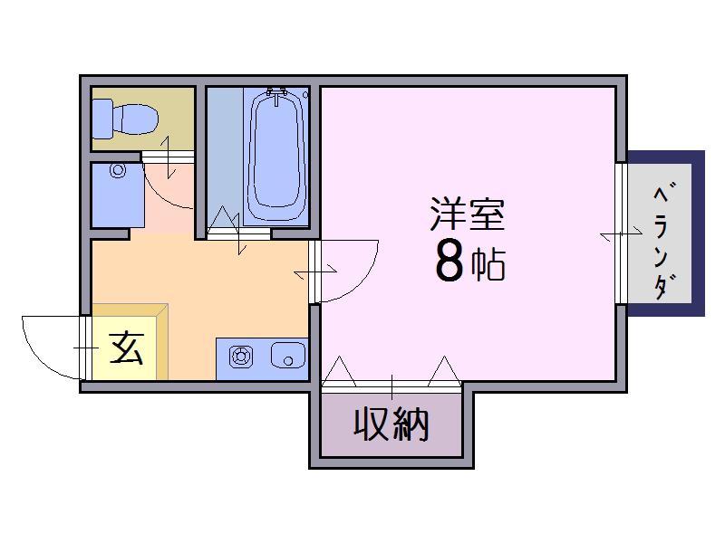 パルコート(1K/2階)の間取り写真