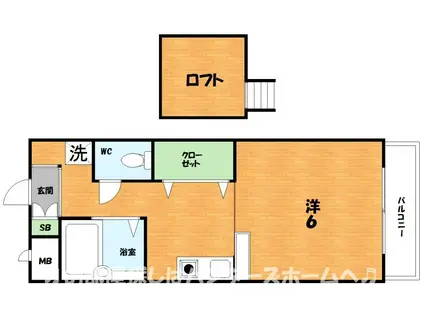 ラフィーネ枚方Ⅲ(1K/3階)の間取り写真