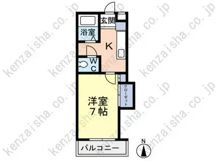 トルースハイツ(1K/1階)の間取り写真