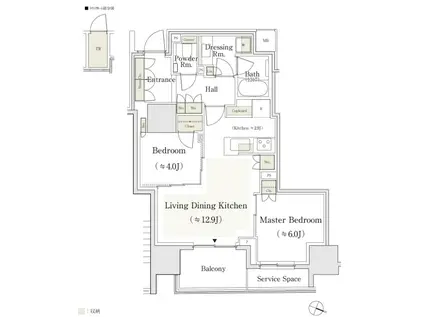 パークホームズ日本橋本町(2LDK/4階)の間取り写真