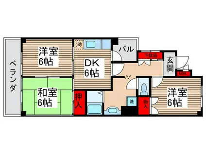 リシェス久米川2号館(3DK/2階)の間取り写真