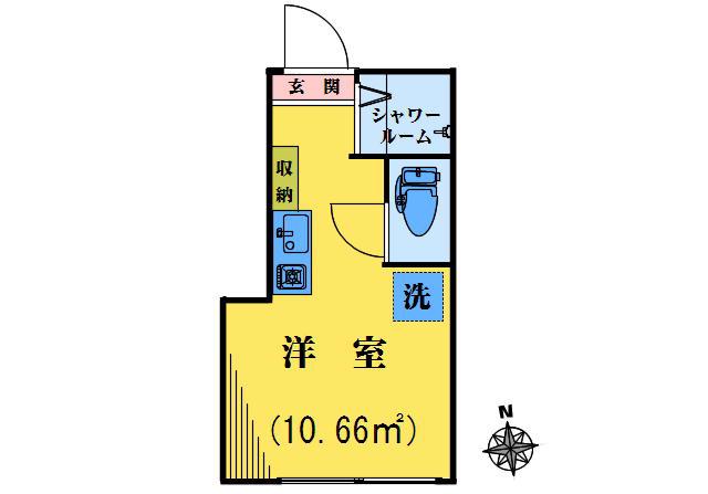 ワンピース落合(ワンルーム/1階)の間取り写真