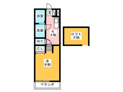 クレバネス町屋(1K/1階)の間取り写真