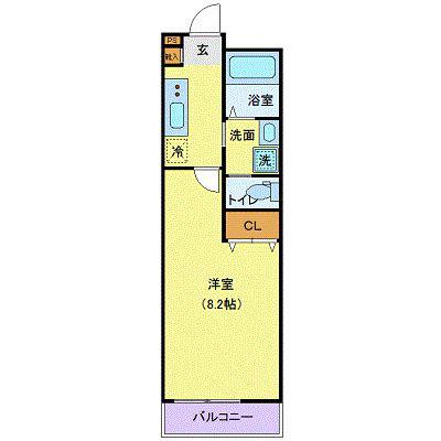 アリュール愛宕橋(1K/3階)の間取り写真