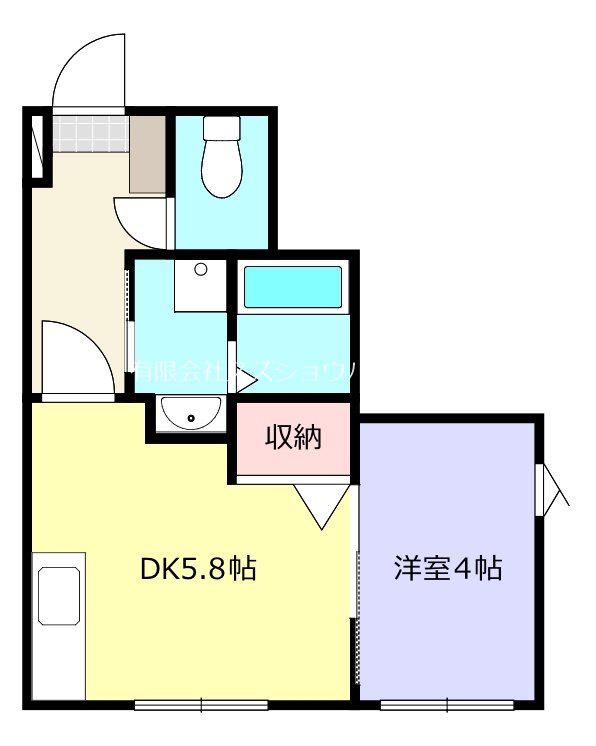 コーポコーエイ参番館(1DK/1階)の間取り写真