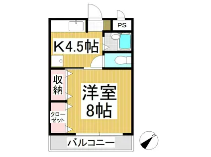 ソレイユケン(1K/2階)の間取り写真