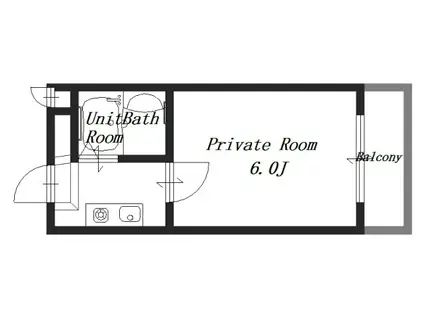 サウスヴィレッジIV(1K/2階)の間取り写真