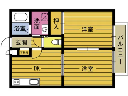アロー石垣A(2K/1階)の間取り写真