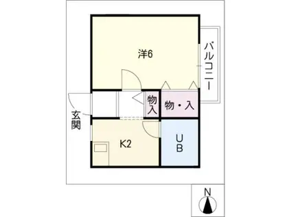 イカロス(1K/1階)の間取り写真